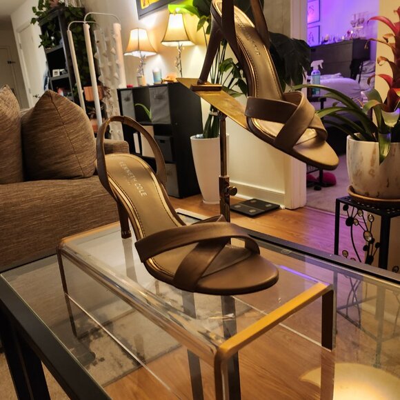 Kenneth Cole Nude Leather Strappy High Heel Sandal - Picture 4 of 5